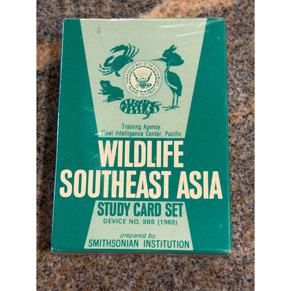 1969 US Navy Wildlife Southeast Asia Survival Study Card Set Device 9B5 Sealed